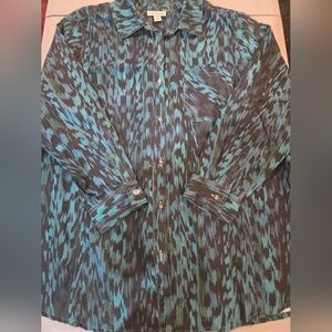 Catherines Teal Button Down Shirt (4c23)